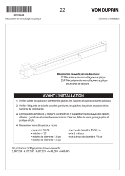 Von Duprin 22 Manuel utilisateur