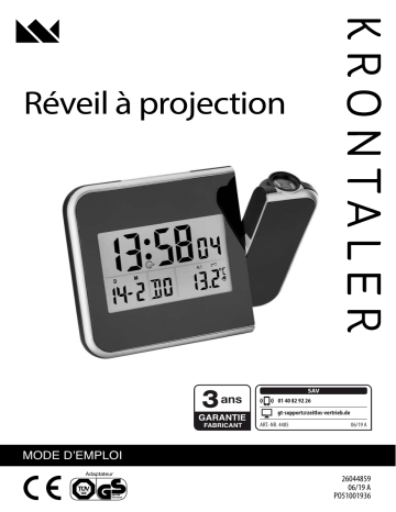 4485 | 9663 | 0727 | 4006 | 5331 | Krontaler 7404 RC Projection Clock Manuel utilisateur | Fixfr