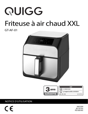 Quigg GT-AF-01 Air Fryer, XXL Manuel utilisateur | Fixfr