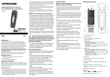 Workzone GT-FM-06 Moisture Sensor Manuel utilisateur | Fixfr
