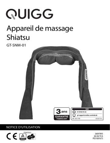 Quigg GT-SNM-01 Massager Manuel utilisateur | Fixfr