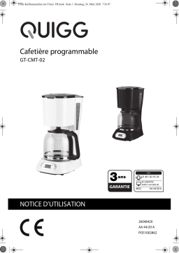 Quigg GT-CMT-02 Coffee Maker Manuel utilisateur