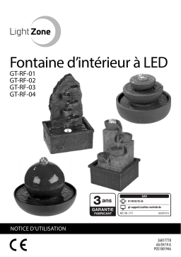 LightZone GT-RF-02 LED Room Fountain Manuel utilisateur