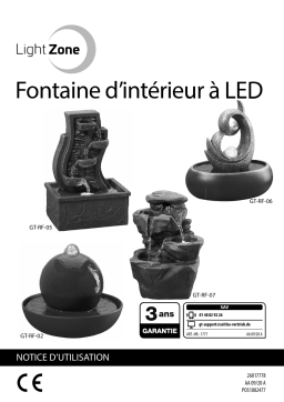 LightZone GT-RF-05/GT-RF-07/GT-RF-06/GT-RF-02 LED Room Fountain Manuel utilisateur