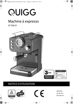 Quigg GT-EM-01 Espresso Machine Manuel utilisateur