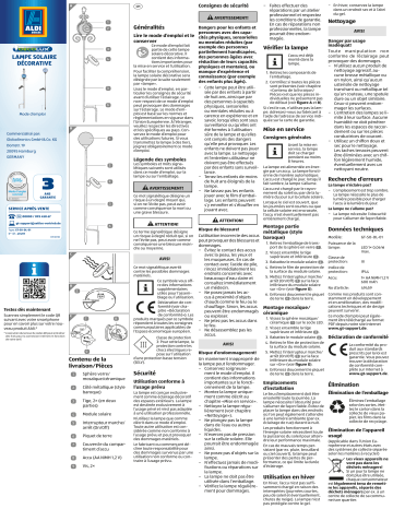 OECOLUX GT-SO-DL-01 Solar Deco Light Manuel utilisateur | Fixfr