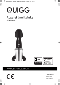Quigg GT-MSM-02 Milkshake Mixer Manuel utilisateur