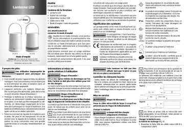 GT-LH-01 | LightZone GT-LW-01 LED Lantern Manuel utilisateur | Fixfr