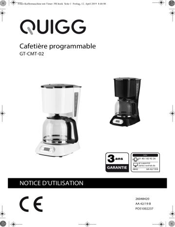 Quigg GT-CMT-02 Coffee Maker Manuel utilisateur | Fixfr