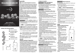 LightZone GT-SWB-01/GT-ABS-02/GT-ABG-02/GT-SG-01/GT-WBS-01/WBG-01/PCW-01 Table Decoration Manuel utilisateur