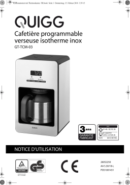 Quigg GT-TCM-03 Thermo Coffee Maker Manuel utilisateur