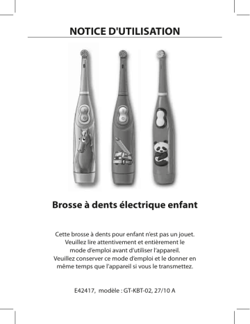 PANA GT-KBT-02 Toothbrush, Kids Manuel utilisateur | Fixfr