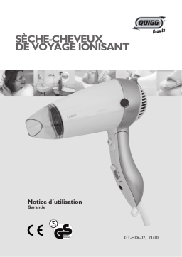 Quigg GT-HDt-02 Travel Hairdryer Manuel utilisateur