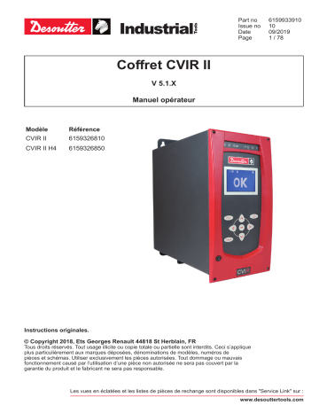 CVIR II (6159326810) | Desoutter BRDx2 (6159363280) Electric Assembly System Manuel utilisateur | Fixfr