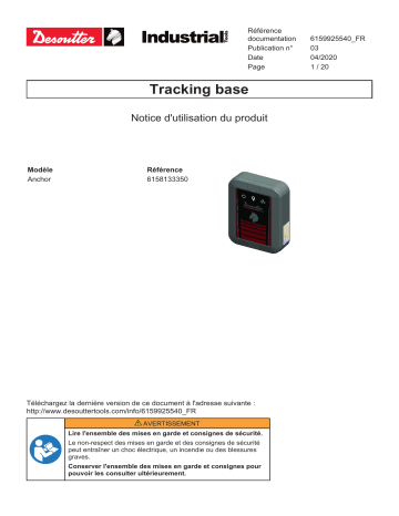 Desoutter Virtual Cable Tracking Base (6158133350) Industrial Smart Hub Mode d'emploi | Fixfr