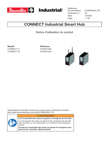 Connect W (6159327230) | Desoutter Connect X (6159327220) Industrial Smart Hub Mode d'emploi | Fixfr