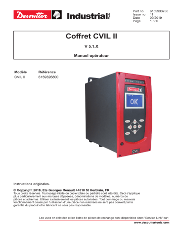 CVIL II (6159326800) | Desoutter BRDx2 (6159363280) Electric Assembly System Manuel utilisateur | Fixfr