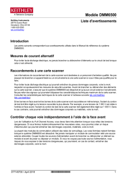 Tektronix DMM6500 Manuel utilisateur
