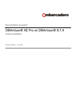 Embarcadero DBARTISAN XE Pro/8.7.4 Installation manuel