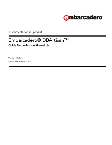Embarcadero DBARTISAN XE6/9.7 Mode d'emploi | Fixfr