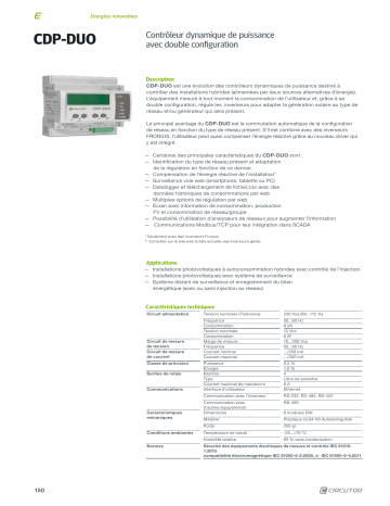 Circutor E51002. Dynamic power controller Fiche technique | Fixfr