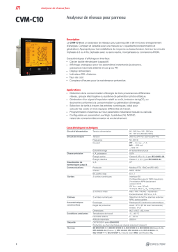 Circutor CVM-C10 Power analyzer Fiche technique