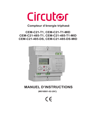Circutor CEM-C21 Three-phase electrical energy meter Manuel du propriétaire | Fixfr
