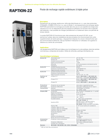 Circutor RAPTION-50 Compact fast charging station Fiche technique | Fixfr