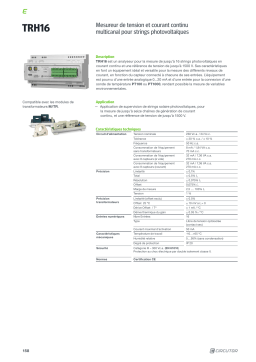 Circutor TRH16 Multi-channel DC voltage and current analyzer Fiche technique