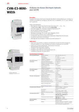 Circutor CVM-E3-MINI-WiEth Three-phase electrical grid analyser Fiche technique