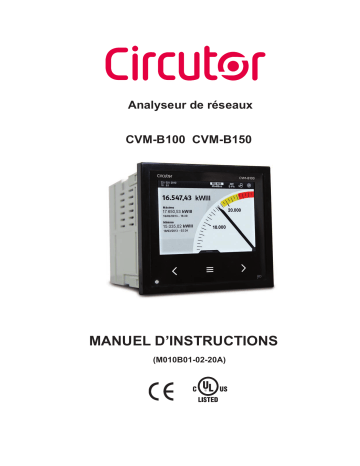 Circutor CVM-B Power analyzer Manuel du propriétaire | Fixfr