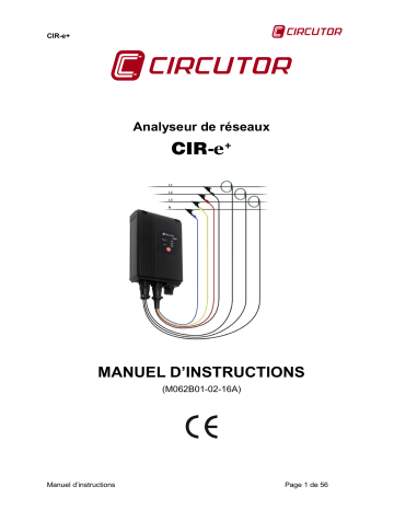Circutor CIRe+ Portable power analyzer Manuel du propriétaire | Fixfr