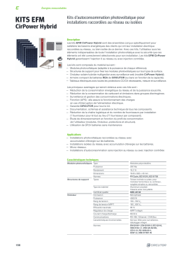 Circutor EFM-HYB CirPower kits Self-consumption photovoltaic kit Fiche technique