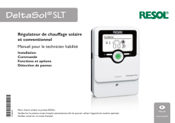 Resol DeltaSol SLT Manuel du propriétaire