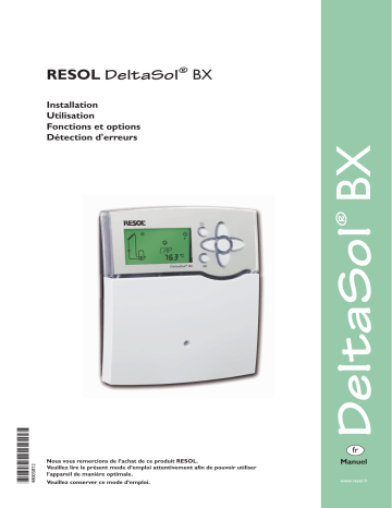 Resol DeltaSol BX Manuel du propriétaire | Fixfr