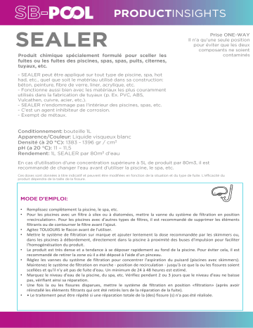 Astralpool SB-Pool Sealer Manuel utilisateur | Fixfr