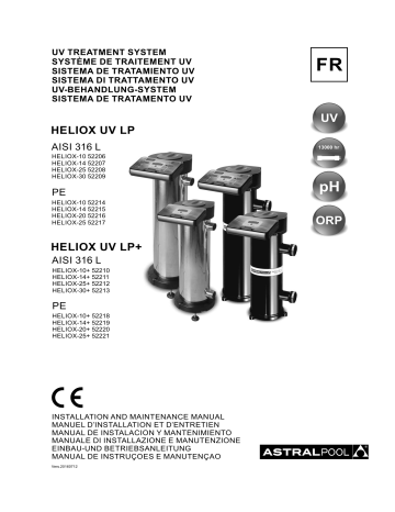 Heliox UV LP+ AISI 316 L | Heliox UV LP+ PE | Heliox UV LP AISI 316 L | Astralpool Heliox UV LP PE Manuel utilisateur | Fixfr