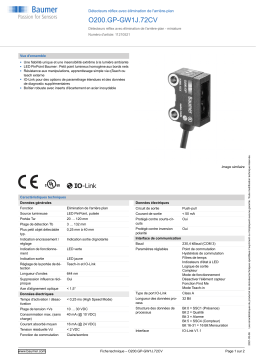 Baumer O200.GP-GW1J.72CV Diffuse sensor Fiche technique