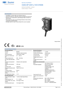 Baumer O200.SP-GW1J.72CV/H006 SmartReflect Light barrier Fiche technique