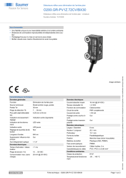 Baumer O200.GR-PV1Z.72CV/BX30 Diffuse sensor Fiche technique