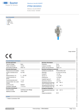 Baumer IFRM 08X9503 Inductive sensors NAMUR Fiche technique