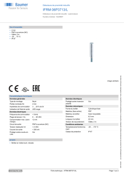 Baumer IFRM 06P3713/L Inductive proximity switch Fiche technique