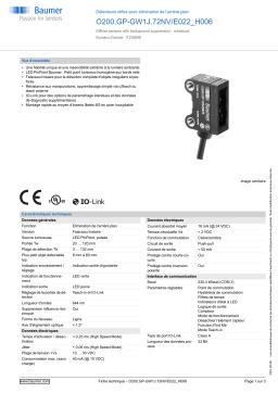 Baumer O200.GP-GW1J.72NV/E022_H006 Diffuse sensor Fiche technique