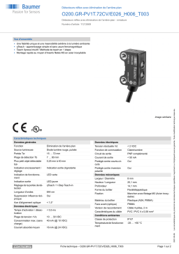 Baumer O200.GR-PV1T.72CV/E026_H006_T003 Diffuse sensor Fiche technique