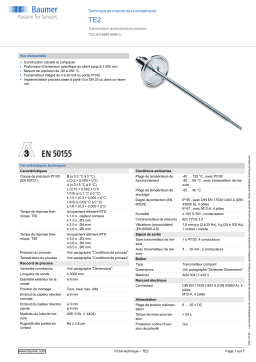 Baumer TE2 Temperature measurement Fiche technique