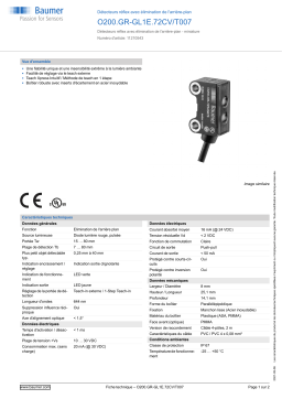 Baumer O200.GR-GL1E.72CV/T007 Diffuse sensor Fiche technique