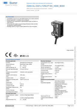 Baumer O200.GL-GW1J.72NV/F160_H006_B005 Diffuse sensor Fiche technique