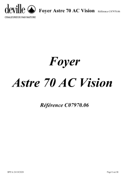 DEVILLE ASTRE 70 - AC Vision Foyer à Bois Étanche Manuel utilisateur