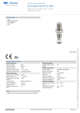 Baumer IR12.P04F-F50.PC1Z.7BO Inductive proximity switch Fiche technique