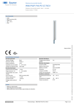 Baumer IR06.P02F-F40.PC1Z.7SCV Inductive proximity switch Fiche technique